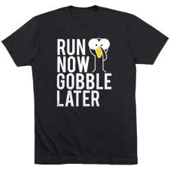Running Short Sleeve T-Shirt - Run Now Gobble Later (Bold) -goneforarun Sales 2023 tr 39391 BLACK FLAT