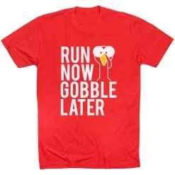 Running Short Sleeve T-Shirt - Run Now Gobble Later (Bold) -goneforarun Sales 2023 tr 39391 RED FLAT