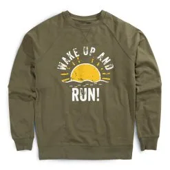 Running Raglan Crew Neck Pullover - Wake Up And Run -goneforarun Sales 2023 tr 39416 OLIVE MAIN