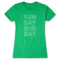 Women's Everyday Runners Tee - Sunday Runday (Stacked) -goneforarun Sales 2023 tr 39602 GREEN