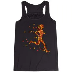 Flowy Racerback Tank Top - Autumn Runner Girl -goneforarun Sales 2023 tr 39609 BLACK MAIN
