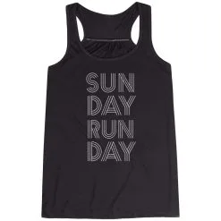 Flowy Racerback Tank Top - Sunday Runday (Stacked) -goneforarun Sales 2023 tr 39620 BLACK MAIN
