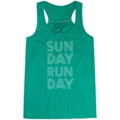 Flowy Racerback Tank Top - Sunday Runday (Stacked) -goneforarun Sales 2023 tr 39620 GREEN MAIN