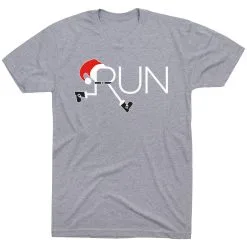 Running Short Sleeve T-Shirt - Let's Run For Christmas -goneforarun Sales 2023 tr 39636 GRAY FLAT