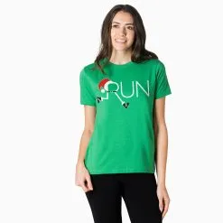 Running Short Sleeve T-Shirt - Let's Run For Christmas -goneforarun Sales 2023 tr 39636 GREEN FEMALEGFAR