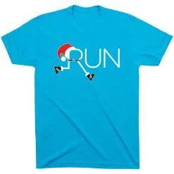 Running Short Sleeve T-Shirt - Let's Run For Christmas -goneforarun Sales 2023 tr 39636 TURQUOISE FLAT
