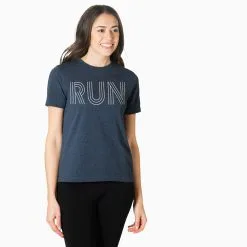Running Short Sleeve T-Shirt - Run Lines 20 Running Short Sleeve T-Shirt - Run Lines -goneforarun Sales 2023 tr 39638 NAVY FEMALEGFAR