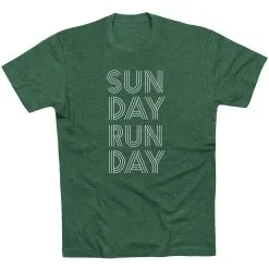 Running Short Sleeve T-Shirt - Sunday Runday (Stacked) -goneforarun Sales 2023 tr 39640 FORESTGREEN FLAT