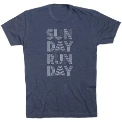 Running Short Sleeve T-Shirt - Sunday Runday (Stacked) -goneforarun Sales 2023 tr 39640 NAVY FLAT