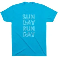Running Short Sleeve T-Shirt - Sunday Runday (Stacked) -goneforarun Sales 2023 tr 39640 TURQUOISE FLAT