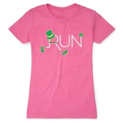 Running Women's Everyday Tee - Let's Run Lucky -goneforarun Sales 2023 tr 39849 HOTPINK