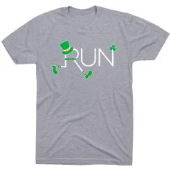 Running Short Sleeve T-Shirt - Let's Run Lucky -goneforarun Sales 2023 tr 39857 GRAY FLAT