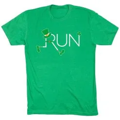 Running Short Sleeve T-Shirt - Let's Run Lucky -goneforarun Sales 2023 tr 39857 GREEN FLAT