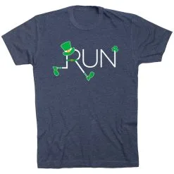 Running Short Sleeve T-Shirt - Let's Run Lucky -goneforarun Sales 2023 tr 39857 NAVY FLAT