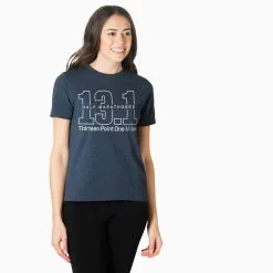 Running Short Sleeve T-Shirt - Half Marathoner 13.1 Miles 12 Running Short Sleeve T-Shirt - Half Marathoner 13.1 Miles -goneforarun Sales 2023 tr 39860 NAVY FEMALEGFAR