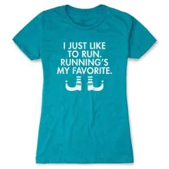 Women's Everyday Runners Tee - Running's My Favorite (Simple) -goneforarun Sales 2023 tr 40024 TEAL FLAT