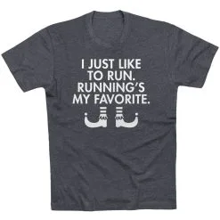 Running Short Sleeve T-Shirt - Running's My Favorite (Simple) -goneforarun Sales 2023 tr 40025 CHARCOAL FLAT