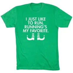 Running Short Sleeve T-Shirt - Running's My Favorite (Simple) -goneforarun Sales 2023 tr 40025 GREEN FLAT