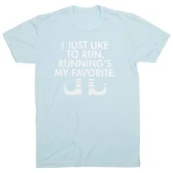Running Short Sleeve T-Shirt - Running's My Favorite (Simple) -goneforarun Sales 2023 tr 40025 LIGHTBLUE FLAT