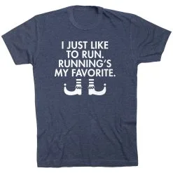 Running Short Sleeve T-Shirt - Running's My Favorite (Simple) -goneforarun Sales 2023 tr 40025 NAVY FLAT