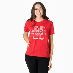 Running Short Sleeve T-Shirt - Running's My Favorite (Simple) -goneforarun Sales 2023 tr 40025 RED FEMALEGFAR