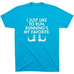 Running Short Sleeve T-Shirt - Running's My Favorite (Simple) -goneforarun Sales 2023 tr 40025 TURQUOISE FLAT