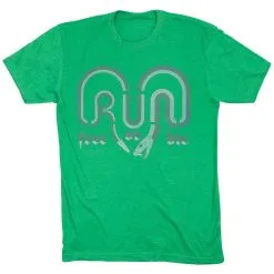 Running Short Sleeve T-Shirt - Run Free Or Die Snake -goneforarun Sales 2023 tr 40044 GREEN FLAT