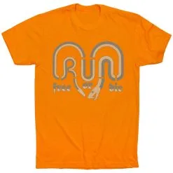 Running Short Sleeve T-Shirt - Run Free Or Die Snake -goneforarun Sales 2023 tr 40044 ORANGE FLAT