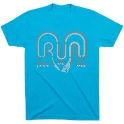 Running Short Sleeve T-Shirt - Run Free Or Die Snake -goneforarun Sales 2023 tr 40044 TURQUOISE FLAT