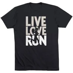 Running Short Sleeve T-Shirt - Live Love Run Silhouette -goneforarun Sales 2023 tr 40059 BLACK FLAT