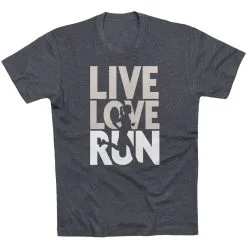 Running Short Sleeve T-Shirt - Live Love Run Silhouette -goneforarun Sales 2023 tr 40059 CHARCOAL FLAT