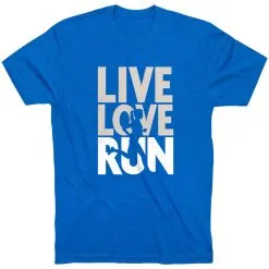 Running Short Sleeve T-Shirt - Live Love Run Silhouette -goneforarun Sales 2023 tr 40059 ROYAL FLAT
