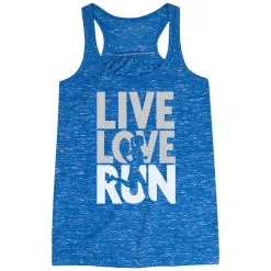 Flowy Racerback Tank Top - Live Love Run Silhouette -goneforarun Sales 2023 tr 40062 BLUE MAIN