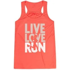 Flowy Racerback Tank Top - Live Love Run Silhouette -goneforarun Sales 2023 tr 40062 CORAL MAIN