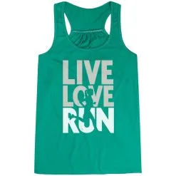 Flowy Racerback Tank Top - Live Love Run Silhouette -goneforarun Sales 2023 tr 40062 GREEN MAIN