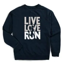 Running Raglan Crew Neck Pullover - Live Love Run Silhouette -goneforarun Sales 2023 tr 40064 NAVY MAIN