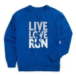 Running Raglan Crew Neck Pullover - Live Love Run Silhouette -goneforarun Sales 2023 tr 40064 ROYAL MAIN