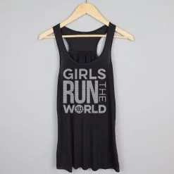 Flowy Racerback Tank Top - Girls Run The World® -goneforarun Sales 2023 tr 40256 BLACK HANGER