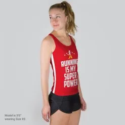 Women's Performance Tank Top - Running Is My Super Power -goneforarun Sales 2023 tr 40627 MODELFRONT