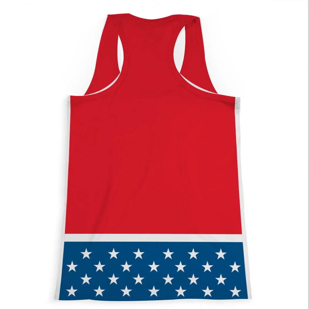 Women's Performance Tank Top - Super Runner With Stars 4 Women's Performance Tank Top - Super Runner With Stars - Image 2