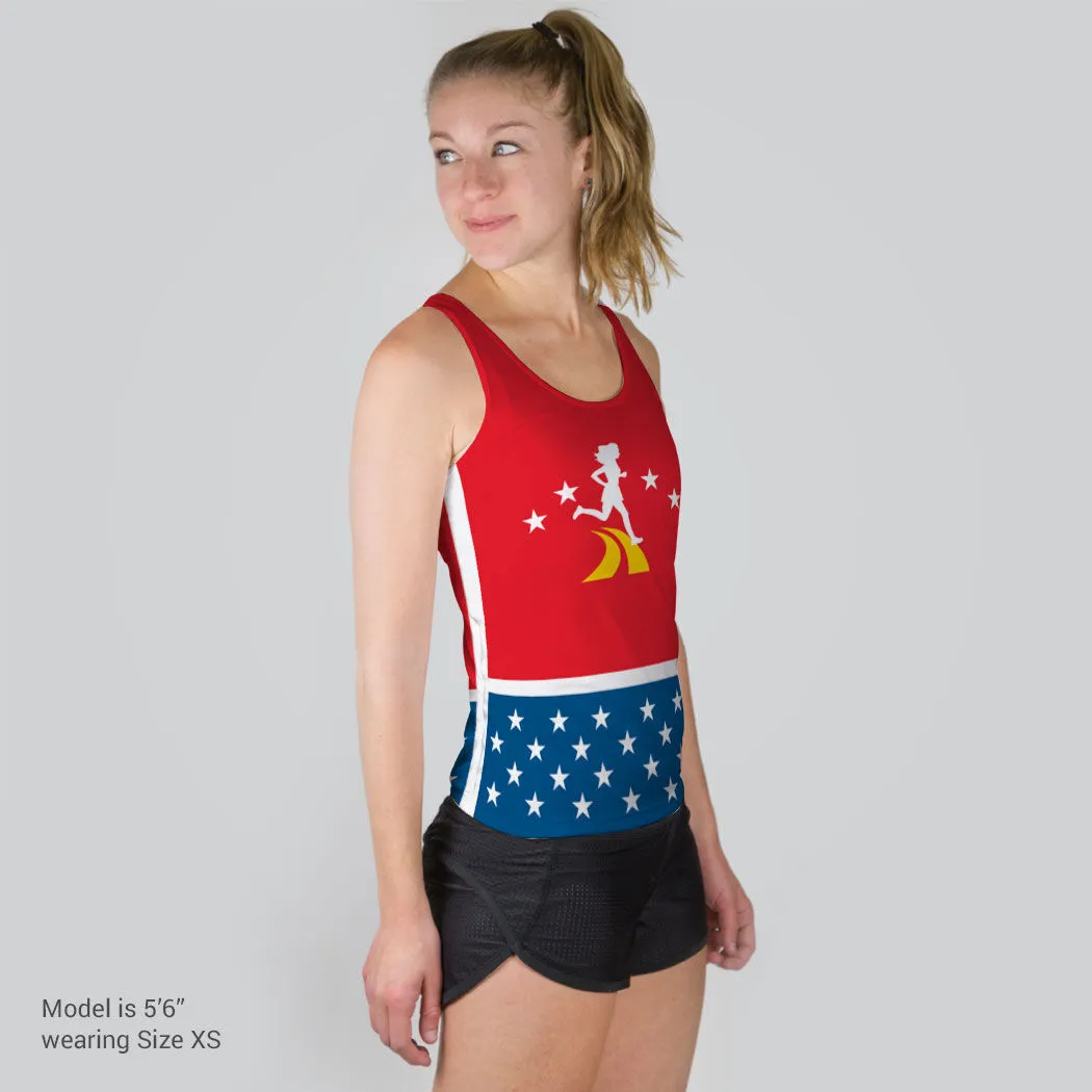 Women's Performance Tank Top - Super Runner With Stars 5 Women's Performance Tank Top - Super Runner With Stars - Image 3