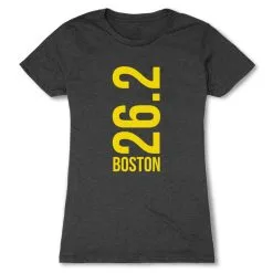 Women's Everyday Runners Tee - Boston 26.2 Vertical -goneforarun Sales 2023 tr 40668 CHARCOAL