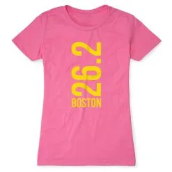 Women's Everyday Runners Tee - Boston 26.2 Vertical -goneforarun Sales 2023 tr 40668 HOTPINK