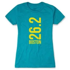 Women's Everyday Runners Tee - Boston 26.2 Vertical -goneforarun Sales 2023 tr 40668 TEAL
