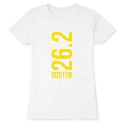 Women's Everyday Runners Tee - Boston 26.2 Vertical -goneforarun Sales 2023 tr 40668 WHITE