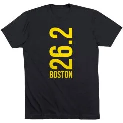 Running Short Sleeve T-Shirt - Boston 26.2 Vertical 22 Running Short Sleeve T-Shirt - Boston 26.2 Vertical -goneforarun Sales 2023 tr 40669 BLACK FLAT