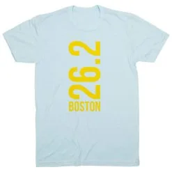 Running Short Sleeve T-Shirt - Boston 26.2 Vertical 27 Running Short Sleeve T-Shirt - Boston 26.2 Vertical -goneforarun Sales 2023 tr 40669 LIGHTBLUE FLAT
