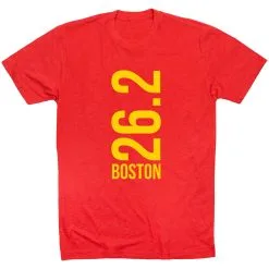 Running Short Sleeve T-Shirt - Boston 26.2 Vertical 31 Running Short Sleeve T-Shirt - Boston 26.2 Vertical -goneforarun Sales 2023 tr 40669 RED FLAT