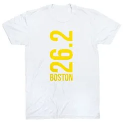Running Short Sleeve T-Shirt - Boston 26.2 Vertical 33 Running Short Sleeve T-Shirt - Boston 26.2 Vertical -goneforarun Sales 2023 tr 40669 WHITE FLAT