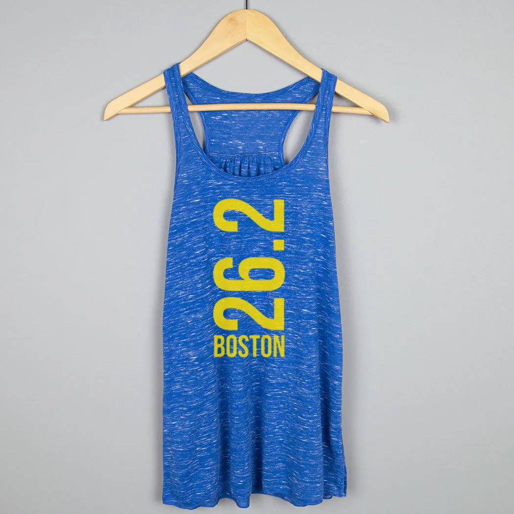 Flowy Racerback Tank Top - Boston 26.2 Vertical 5 Flowy Racerback Tank Top - Boston 26.2 Vertical - Image 3
